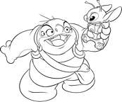 coloriage lilo et stitch capture par le mercenaire